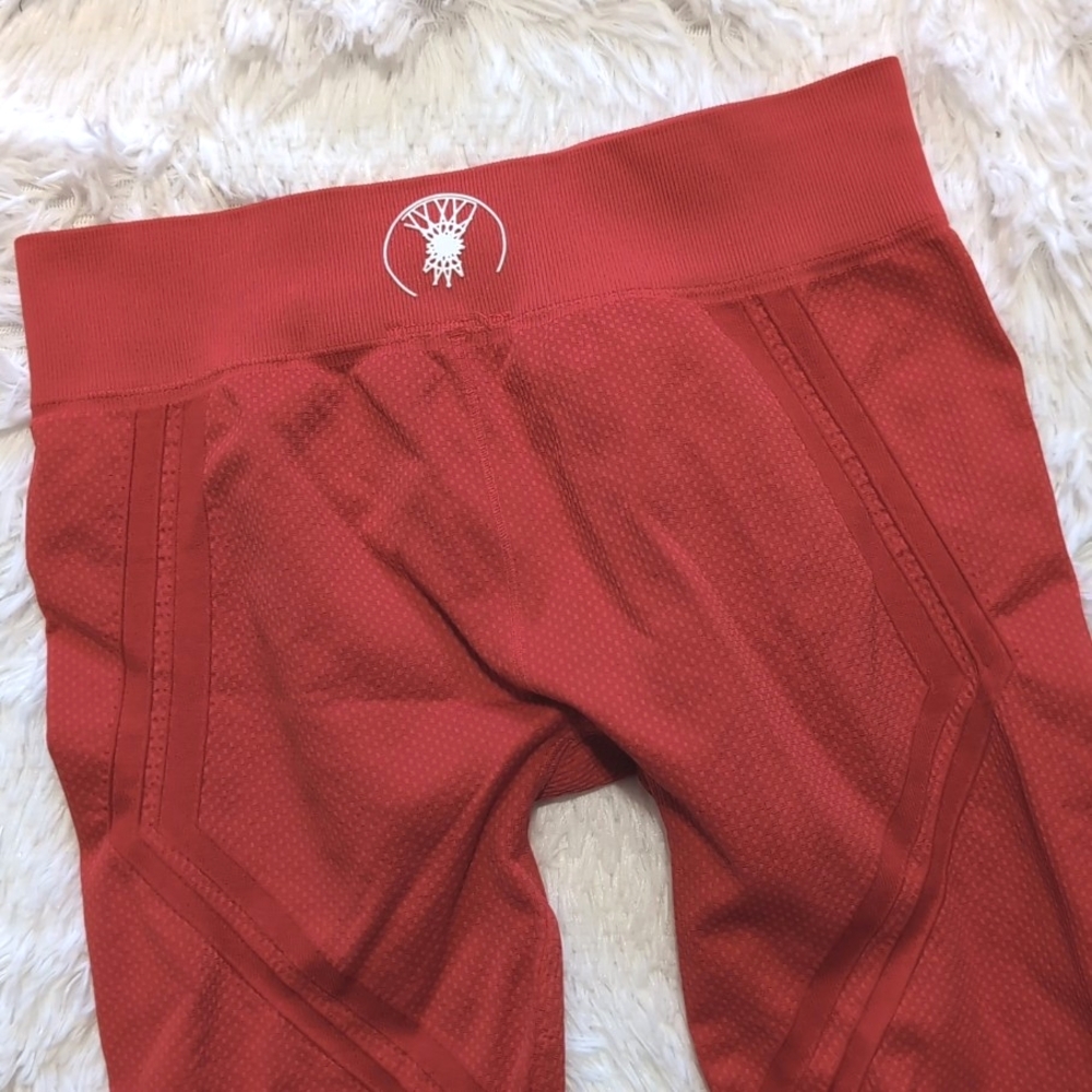 Soulcycle x Nux Red Quintessential Cutout Lasercut Active Leggings - Picture 7 of 11